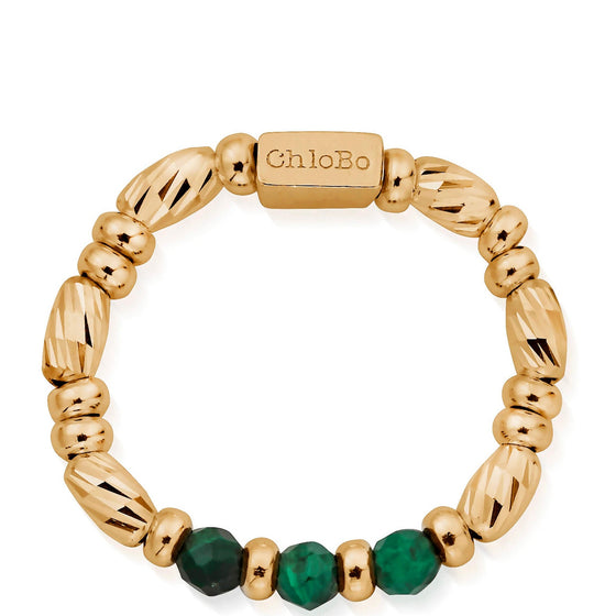 ChloBo Malachite Sparkle Ring Of Empowerment - Gold