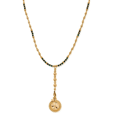 ChloBo The Free Spirit Malachite Lariat Necklace - Gold