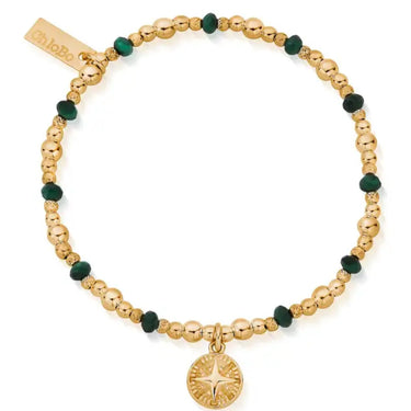 ChloBo Tranquil Journey Malachite Bracelet - Gold