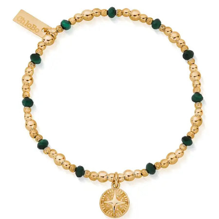 ChloBo Tranquil Journey Malachite Bracelet - Gold