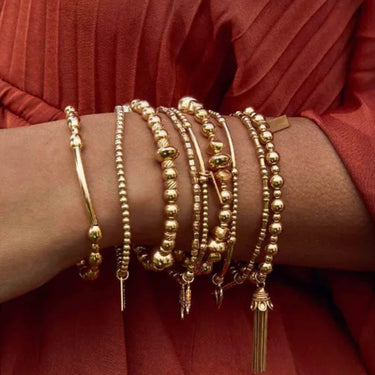 ChloBo Mini Small Ball Tassel Bracelet - Gold