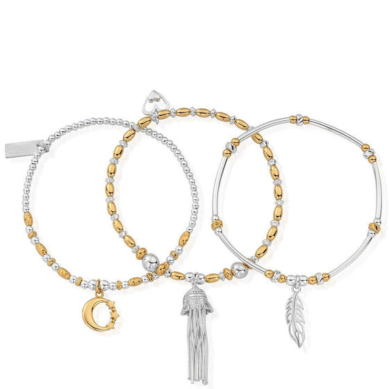 ChloBo Gold & Silver Bracelet Stack GMBSTA3IS