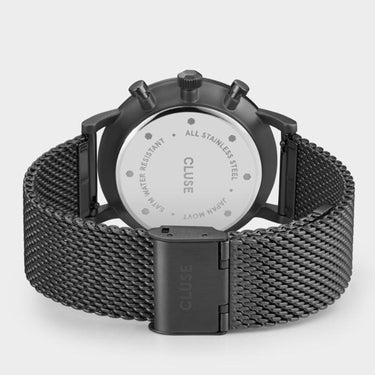 Cluse Aravis Chrono Black Mesh Watch