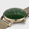 Cluse Aravis Gold Mesh Watch - Green