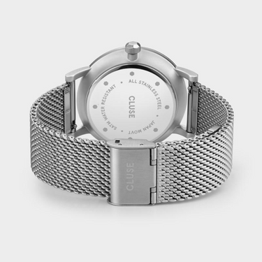 Cluse Aravis Silver Mesh Watch - Dark Grey