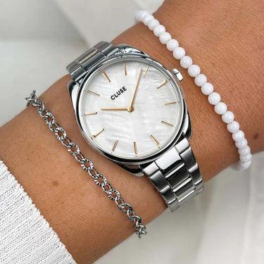 Cluse Feroce Petite Silver White Pearl Watch