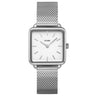 Cluse La Tetragone Silver Mesh Square Watch