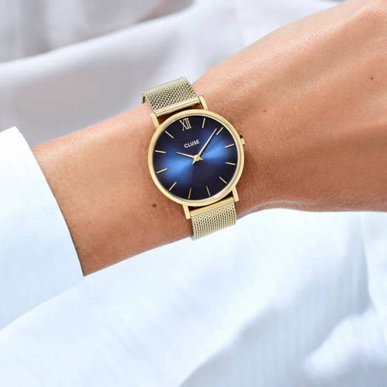 Cluse Minuit Gold Mesh Watch