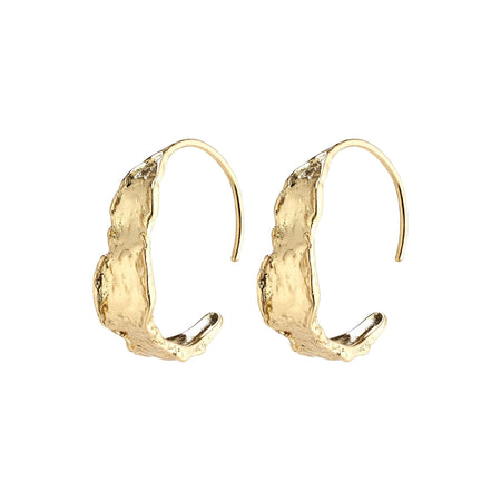 Pilgrim Compass Hoop Earrings - Gold