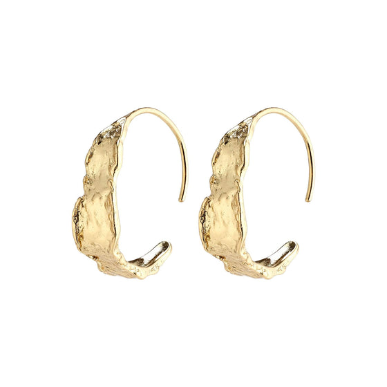 Pilgrim Compass Hoop Earrings - Gold