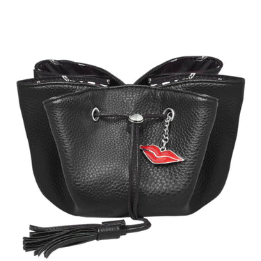 Donna May Mini Vegan Drawstring Bag - Black