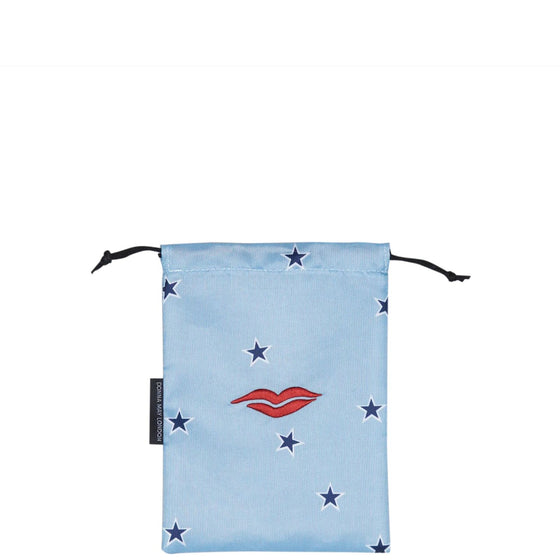 Donna May Drawstring Makeup Bag - Blue Star