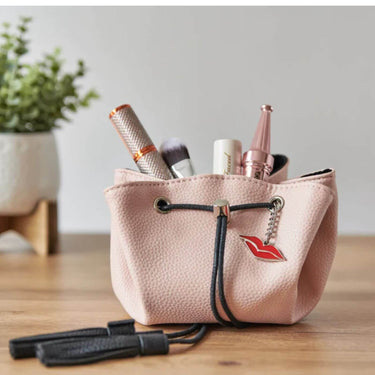 Donna May Mini Vegan Drawstring Bag - Blush Pink