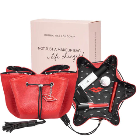 Donna May Mini Vegan Drawstring Bag - Red