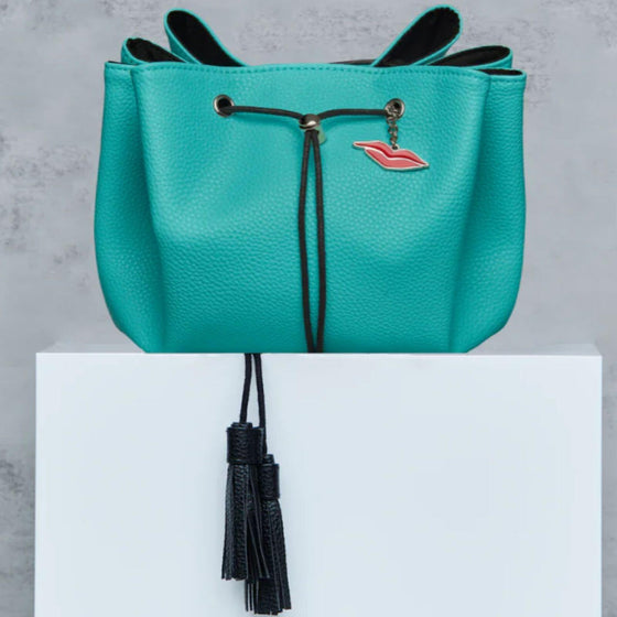 Donna May Vegan Drawstring Bag - Azure