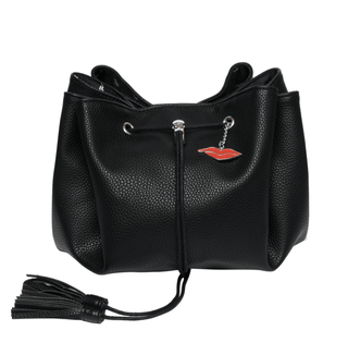 Donna May Vegan Drawstring Bag - Black