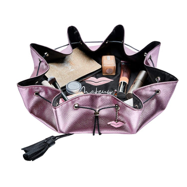 Donna May Vegan Drawstring Bag - Metallic Pink