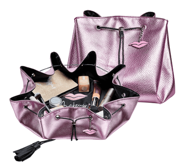 Donna May Vegan Drawstring Bag - Metallic Pink