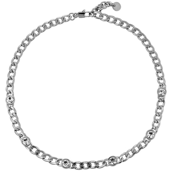 Dyrberg Kern Agnese Silver Curb Chain Necklace - Clear