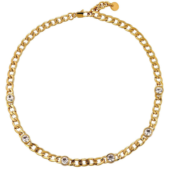 Dyrberg Kern Agnese Gold Curb Chain Necklace - Clear