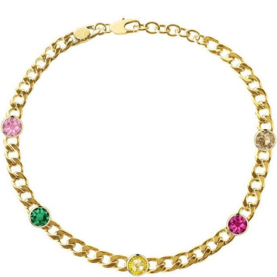 Dyrberg Kern Agnese Gold Curb Chain Necklace - Rainbow