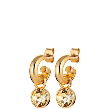 Dyrberg Kern Anna Gold Hoop Charm Earrings - Golden