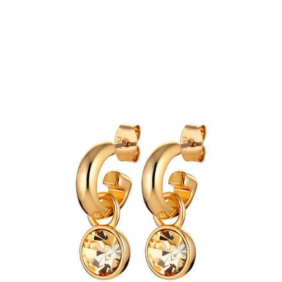 Dyrberg Kern Anna Gold Hoop Charm Earrings - Golden