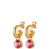 Dyrberg Kern Anna Gold Hoop Charm Earrings - Rose