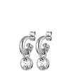 Dyrberg Kern Anna Silver Hoop Charm Earrings - Clear