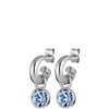 Dyrberg Kern Anna Silver Hoop Charm Earrings - Light Blue