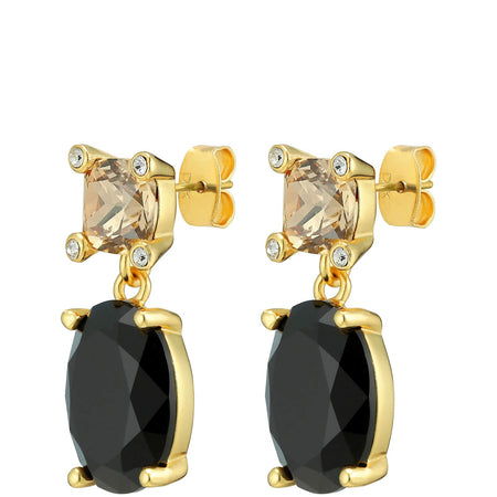 Dyrberg Kern Antonia Gold Statement Earrings - Black