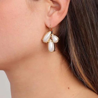 Dyrberg Kern Aubin Gold Drop Earrings - Pearl