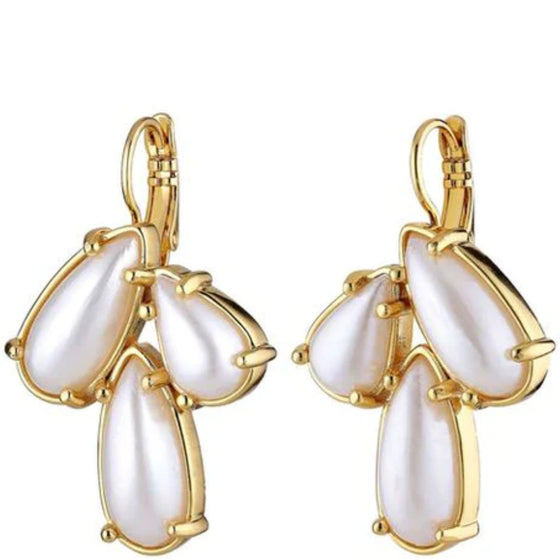 Dyrberg Kern Aubin Gold Drop Earrings - Pearl