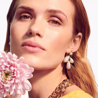 Dyrberg Kern Aubin Gold Drop Earrings - Pearl