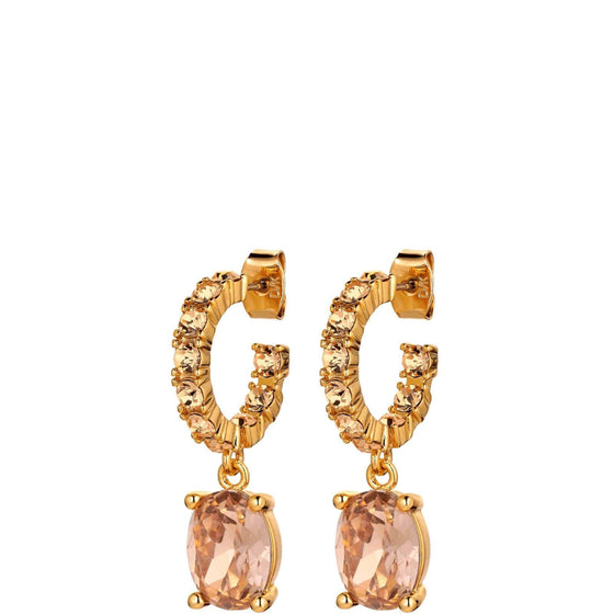 Dyrberg Kern Barbara Gold Hoop Charm Earrings - Golden