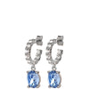 Dyrberg Kern Barbara Silver Hoop Charm Earrings - Light Blue