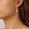 Dyrberg Kern Barbara Silver Hoop Charm Earrings - Yellow