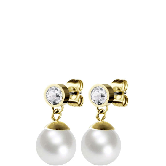 Dyrberg Kern Bess Gold Pearl Drop Earrings