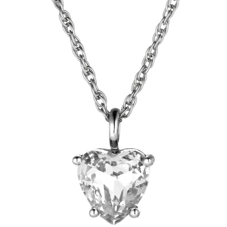 Dyrberg Kern Bianca Silver Pendant Necklace - Clear