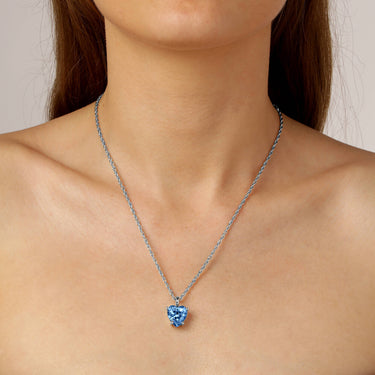 Dyrberg Kern Bianca Silver Pendant Necklace - Pale Blue
