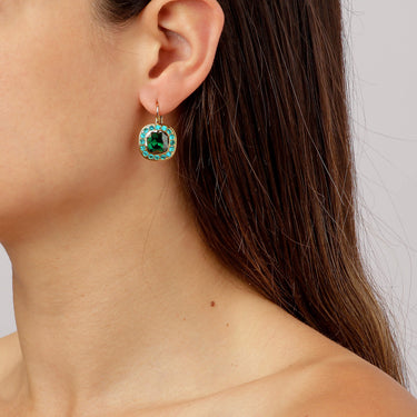 Dyrberg Kern Celin Gold Drop Earrings - Green