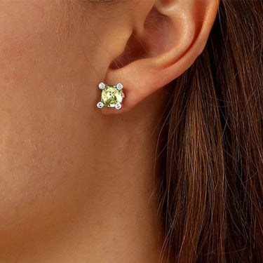 Dyrberg Kern Clara Silver Stud Earrings - Yellow