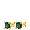 Dyrberg Kern Clara Gold Stud Earrings - Green