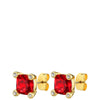 Dyrberg Kern Clara Gold Stud Earrings - Red