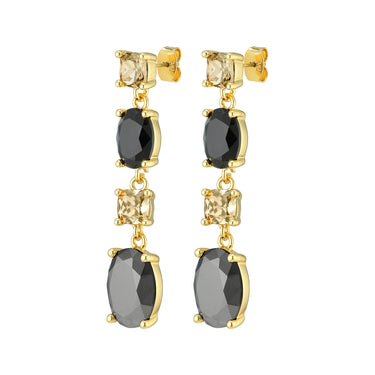 Dyrberg Kern Cornelia Gold Statement Earrings - Black