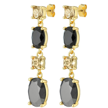 Dyrberg Kern Cornelia Gold Statement Earrings - Black