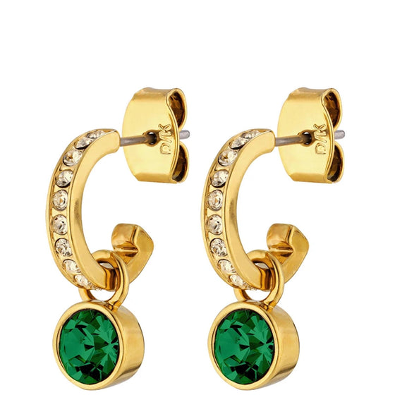 Dyrberg Kern Dessa Gold Earrings - Green