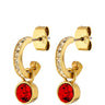 Dyrberg Kern Dessa Gold Earrings - Red