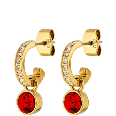 Dyrberg Kern Dessa Gold Earrings - Red