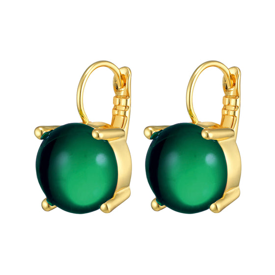 Dyrberg Kern Diana Gold Earrings - Green